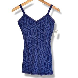 Y2K Aeropostale Tank Top Cami Size M Cobalt Blue Lace Trim Fairy Grunge Vtg NEW